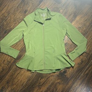Coolibar Diamond Cove Swim Jacket Womens Small Full Zip Green Beach Tropical